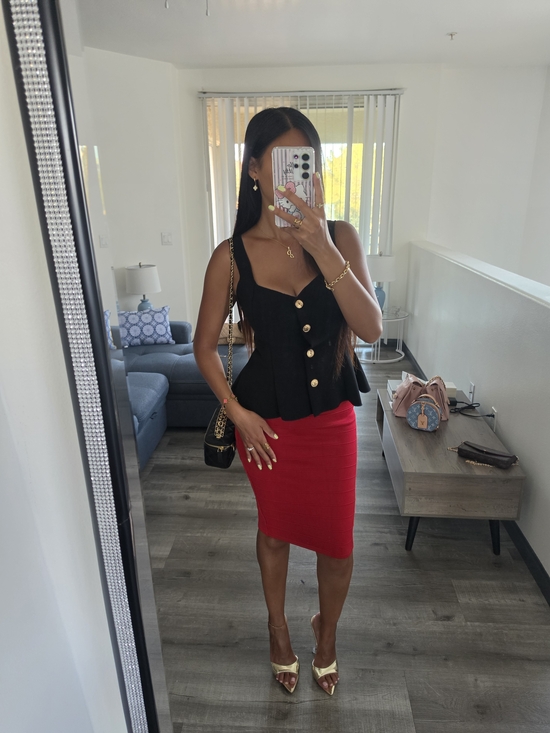 Zara Dresses & Skirts - Zara Red Pencil Skirt - Sleek High-Waist Knit